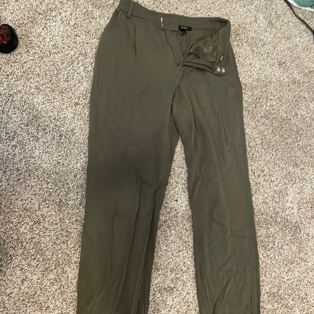 green stretchy pants